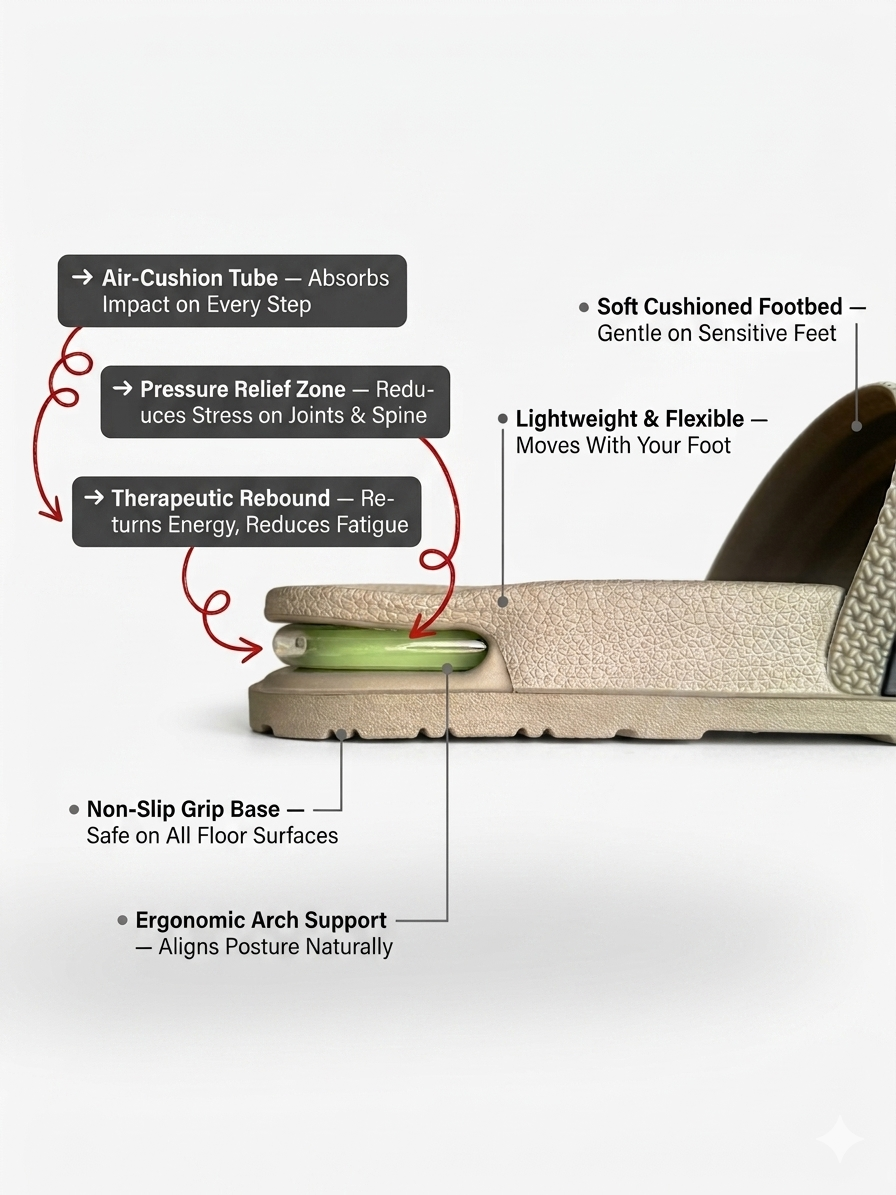 LIVV MEDICATED SLIPPERS (WITH SHOCK ABSORVING SOLE)